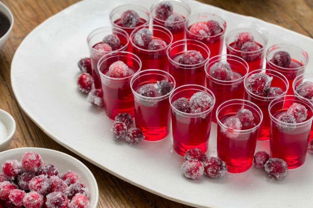 Wodka shots met cranberry taste