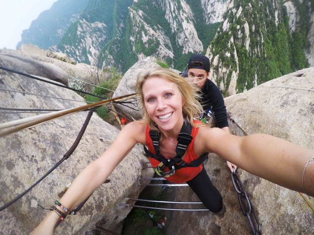 Hua Shan plank walk, happy smile when its over
