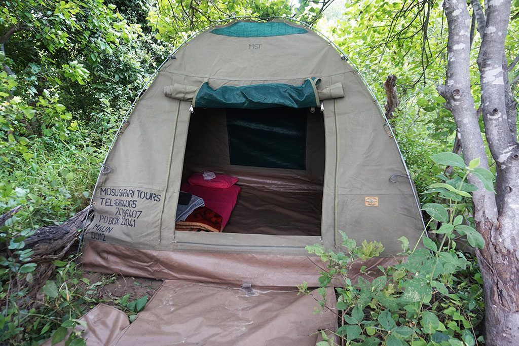 Tent is ready in the Okavango Delta