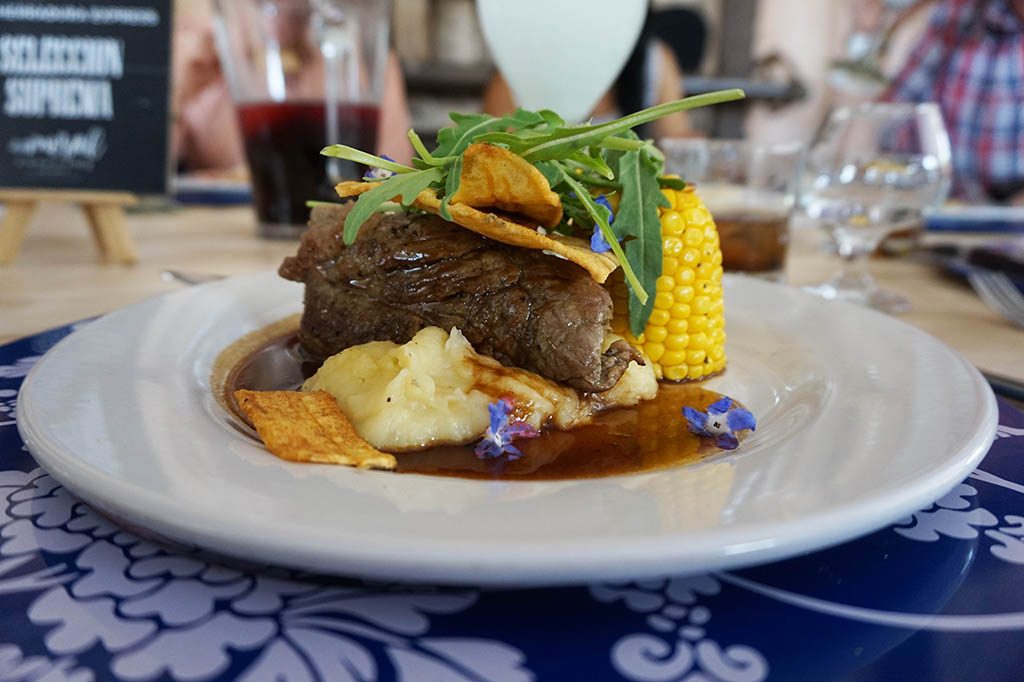 delicious steak served during lunch at the tequila herradura express tour